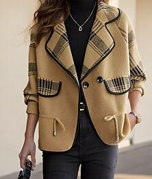 economico -maglione da donna cardigan maglione giacca colletto camicia maglia patchwork bottone maglia maniche raglan primavera autunno quotidiano festa fine settimana quotidiano elegante casual manica lunga