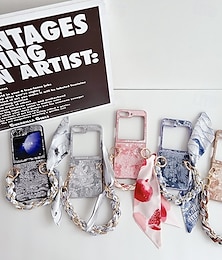 abordables -teléfono Funda Para Samsung galaxia Z Flip 7 Z Flip 6 Z Flip 5 Z Flip 4 Z Flip 3 Funda Trasera con correa de muñeca Antigolpes Retro ordenador personal Cuero de PU