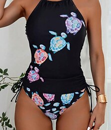 abordables -Maillots de bain pour femmes Maillot de bain une pièce Vacances Plage Été Animaux Sans manches