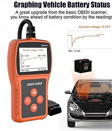 voordelige -obd2 scanner code lezer batterij tester auto auto diagnose tool met volledige obd ii functies motor fout code lezer kan scannen tool met lcd-scherm