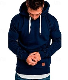 baratos -Homens Moletom Preto Branco Amarelo Vinho Verde Tropa Com Capuz Tecido Bolsos Desportos e Ar livre Diário Feriado Poliéster Roupa de rua Básico Casual Primavera & Outono Roupa Moletons Moletons