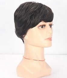 economico -parrucche da uomo parrucche corte nere per uomo parrucche sintetiche a strati per capelli pieni da uomo per uso quotidiano, feste, travestimenti
