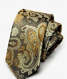 economico -cravatta da uomo in finta seta paisley – classica cravatta con motivo floreale in stile vintage per abbigliamento formale e da lavoro
