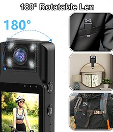 billige -Actionkamera Bærbar Oppladbar Innspilling av bilde- og videofunksjon Wifi Mini 2 MP CMOS 4K 128 GB Gate