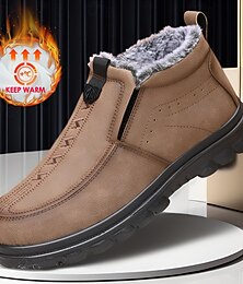 economico -stivaletti invernali da uomo foderati in pelliccia – scarpe calde impermeabili slip-on per abbigliamento casual e all'aperto