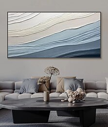 preiswerte -abstraktes Ölgemälde handgemachtes blaues Meereswellengemälde auf Leinwand modernes Wellenölgemälde handgemalt großes Ölgemälde Wandkunstgemälde für die Heimdekoration
