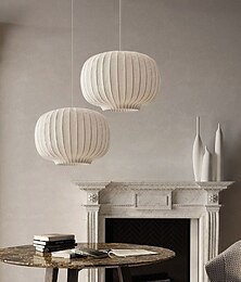 economico -lampadario in seta nordico in stile wabi-sabi lampadario moderno creativo in seta semplice luce di lusso in tessuto lampada a sospensione 85-265v