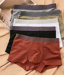 billiga -Herr 1 st Boxershorts Kalsong Lappverk Nylon Elastan Andningsfunktion Mjuk Bekväm Färgblock Mellanhög midja Svart Vit