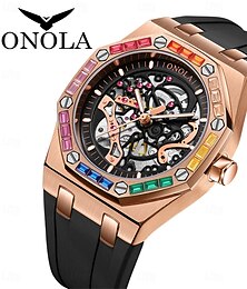 abordables -Reloj Onola de primera marca, reloj deportivo de lujo para hombre, reloj mecánico automático resistente al agua
