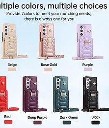 זול -טלפון מגן עבור Z Fold 5 Z Fold 4 Z Fold 3 כיסוי אחורי עם שרוך עם רצועת יד חריץ לכרטיס רטרו TPU עור PU