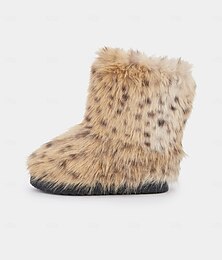 baratos -botas de neve femininas com estampa de leopardo e pele sintética – botas quentes e estilosas para o inverno ao ar livre para o tempo frio