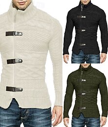abordables -Homme Gilet Cardigan Pull court Pull Zippé Pull en tricot A côtes Tricoter Normal Plein Mao Mode Classique Usage quotidien Rendez-vous Vêtement Tenue Automne hiver Noir Blanche S M L