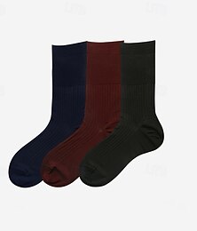 abordables -Hombre 1 Par Calcetín Negro Azul Marino Color Color sólido Formal Boda Aniversario Fino Primavera & Otoño Prendas de punto Elegante