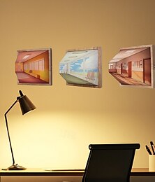 economico -Luce notturna visiva a occhio nudo 3D, luci a LED con effetto visivo tridimensionale, luce notturna di design montata a parete per parete, regolazione dell'effetto luce a tre colori, regali di Natale