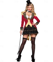 זול -מְאַלֵף ליל כל הקדושים תלבושות תחפושות מעיל קרקס תחפושת קרנבל סקסי מבוגרים בגדי ריקוד נשים האלווין (ליל כל הקדושים) קרנבל מארדי גרא הצגה מפלגה מועדונים תחפושות ליל כל הקדושים קלות לְהִתְחַפֵּשׁ