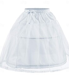 abordables -Rococo Victorienne Princesse Jupe à cerceaux Sous jupe Jupe en tulle Couleur Unie Fille Mascarade Événement / Fête Bal de promo Enfant Jupe