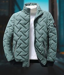 economico -Per uomo Cappotto Invernale Giacca imbottita Giacca trapuntata Giacca di transizione Tasca Poliestere Vacanza Abbigliamento quotidiano Data Regolare Moda Casual Confortevole Calore Termico Autunno