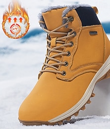 abordables -Botas de invierno impermeables y aislantes para hombre con suela de goma antideslizante y forro de piel sintética para senderismo al aire libre