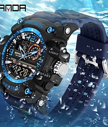 abordables -Reloj Digital SANDA para Hombre Moda Casual Reloj de Pulsera Luminiscente Cronómetro Reloj Despertador Calendario Reloj de TPU