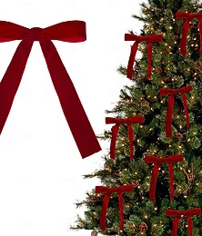 olcso -12db piros bársony karácsonyi masni fához, koszorúhoz, füzér díszítéshez vintage bársony masni arany csavaros nyakkendővel ünnepi kézműveskedéshez, ajándékcsomagoláshoz