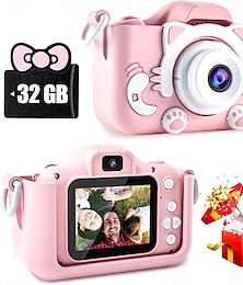 economico -macchina fotografica digitale per bambini per bambine dai 3 agli 8 anni, macchina fotografica per bambini piccoli 9600w per bambini con scheda SD da 64 gb, giocattoli per bambine dai 6 agli 8 anni,