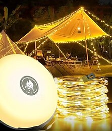economico -Luci a stringa a LED per esterni 4 in 1, luci da campeggio per esterni con 8 modalità di illuminazione, luci da patio portatili, bianco caldo, power bank ricaricabile, decorazione per escursioni in giardino, vacanze, Natale, 10 metri
