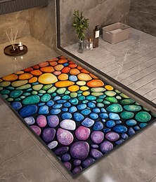 economico -tappeto da bagno in ciottoli, zerbino rettangolare in poliestere, super assorbente, antiscivolo, facile da pulire, tappetino da bagno antimacchia