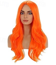 baratos -perucas longas perucas onduladas para mulheres perucas de cabelo sintético resistente ao calor cacheado para uso diário com touca de peruca