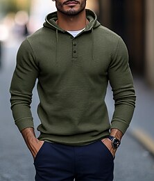 halpa -Miesten Vohveli paita T-paita Pitkähihainen paita Pitkähihainen Hupullinen 봄 & Syksy Tavallinen Muoti Suunnittelija Perus Klassinen tyyli Loma Katu Bile Valkoinen Harmaa Apila Top T-paita miehille