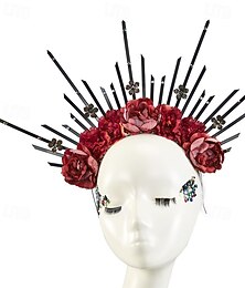 Недорогие -Наша дама День всех святых Налобная повязка Аксессуары для создания прически Карнавальный костюм Цветочные Стиль Стимпанк панк-готика Взрослые Муж. Жен. Хэллоуин Карнавал Вторник на масляной неделе