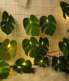 billige -10/20led palmeblad fe string lys kunstig krans lys jul bursdag hengende vintreet bryllup strand tema hjemme hage dekorative lys