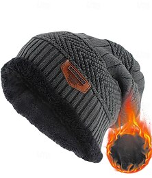 abordables -Hombre Sombrero de Beanie Gris Algodón Viaje Gorros y gorros Exterior Vacaciones Plano Resistente al Viento Templado