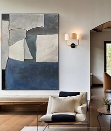 preiswerte -Ölgemälde handgefertigt 3D blau abstrakte Malerei Wandkunst Leinwand abstrakt schmale Malerei Wand-Dekor über Größe große abstrakte blaue Malerei Wand-Dekor abstrakt blau handgemalte Kunstwerk
