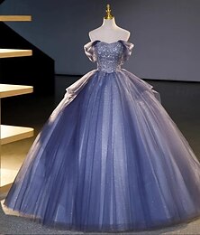 abordables -robes de mariée robe de bal épaules dénudées manches courtes longueur au sol robes de mariée en organza avec perles 2025