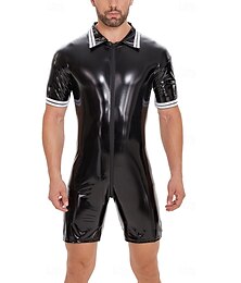 abordables -Costumes Zentai combinaison Costume grenouillère Costume de Carnaval Homme Couleur métalique brillante Spandex Costume pour Performance Club Pole Dance Halloween Carnaval Adulte