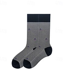 cheap -Men's 1 Pair Socks Black Color Plaid Plaid Checkered Geometry Formal Wedding Anniversary Thin Spring &  Fall Knitwear Elegant