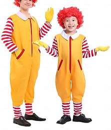 abordables -Joker Clown Halloween Costume Combinaison Costume de Carnaval Une Pièce Cosplay Enfant Adulte Homme Femmes Garçons Halloween Carnaval Mardi Gras Performance Soirée Scène Déguisements d'Halloween