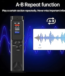 رخيصةأون -مسجل صوت رقمي k96 مع خاصية التسجيل الصوتي المفعل صوتيًا وتقليل الضوضاء مع تشغيل مشغل موسيقى mp3 لمدة 280 ساعة تسجيل