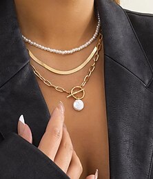 billige -choker halskjede krom kvinners punk mote lagdelt uregelmessig halskjede for bryllup Valentinsdag gate