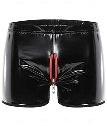 economico -Pantaloni Boxer aderenti Biancheria intima Costume di Carnevale Per uomo Cerniera frontale Metallico Lucido Cerniera su Spandex Costume per Performance Club Pole Dance Halloween Carnevale Mascherata