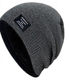 billiga -Herr Unisex Mössa Vinter hattar Beanie-mössor 骷髅头毛线帽 Stickad mössa Svart Mörk marin Akrylik Fiber Stickat Mysigt Dagliga kläder Utekväll Enfärgad / vanlig färg Varm