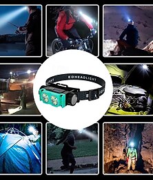 billiga -ultralätt usb uppladdningsbar pannlampa med magnet  & power display - 3 lägen bärbar  & ljus för nattarbete vandring campingresor  & hundpromenader (batterier ingår)