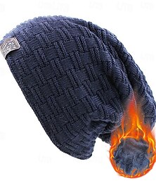 abordables -Hombre Unisexo Sombrero de Beanie Sombreros de invierno Gorros 骷髅头毛线帽 Sombrero tejido Negro Vino Fibra de acrílico De Punto Acogedor Ropa Cotidiana Noche Color sólido/liso Templado
