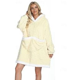 preiswerte -Karneval Einfarbig Onesie Schlafanzug Übergroße Hoodie-Decke Tragbare Decke mit Tasche Pyjamas-Einteiler Kigurumi-Pyjamas Niedlich Für Erwachsene Männer und Frauen Karneval Maskerade Karikatur