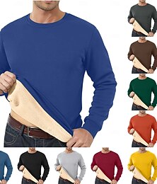 economico -Per uomo Felpa Sherpa Linend Nero Giallo Rosso Blu Verde Girocollo Liscio Sportivo Giornaliero Per eventi Streetwear Fantastico Informale Inverno Primavera & Autunno Abbigliamento Felpe con cappuccio