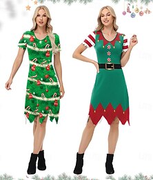 economico -Elfo Alberi di Natale Abito di Natale fantasia Per donna Natale Innovativo Divertente Adulti Natale Capodanno Vigilia di Natale Natale Vestito