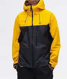 abordables -Hombre Chaqueta para senderismo Al aire libre Bloque de color Impermeable Resistente al Viento Cremallera delantera Chaqueta ligera Cremallera completa Camping / Senderismo / Espeleología Negro