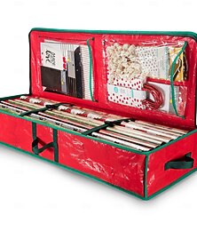 abordables -sac de rangement pour organisateur de papier d'emballage robuste - organisateur de rangement de Noël pour le stockage du papier d'emballage et des sacs cadeaux - conteneur de rangement pour papier
