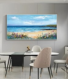 abordables -peinture à l'huile sur l'océan bleu peinture indigo contemporaine faite à la main grande peinture sur le ciel et la mer art peinture sur l'océan peinture sur la mer décoration d'intérieur peinture à