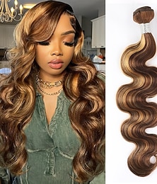 abordables -cheveux humains p4/27 cheveux ondulés 1 paquet 10-30 pouces extension de cheveux cheveux humains